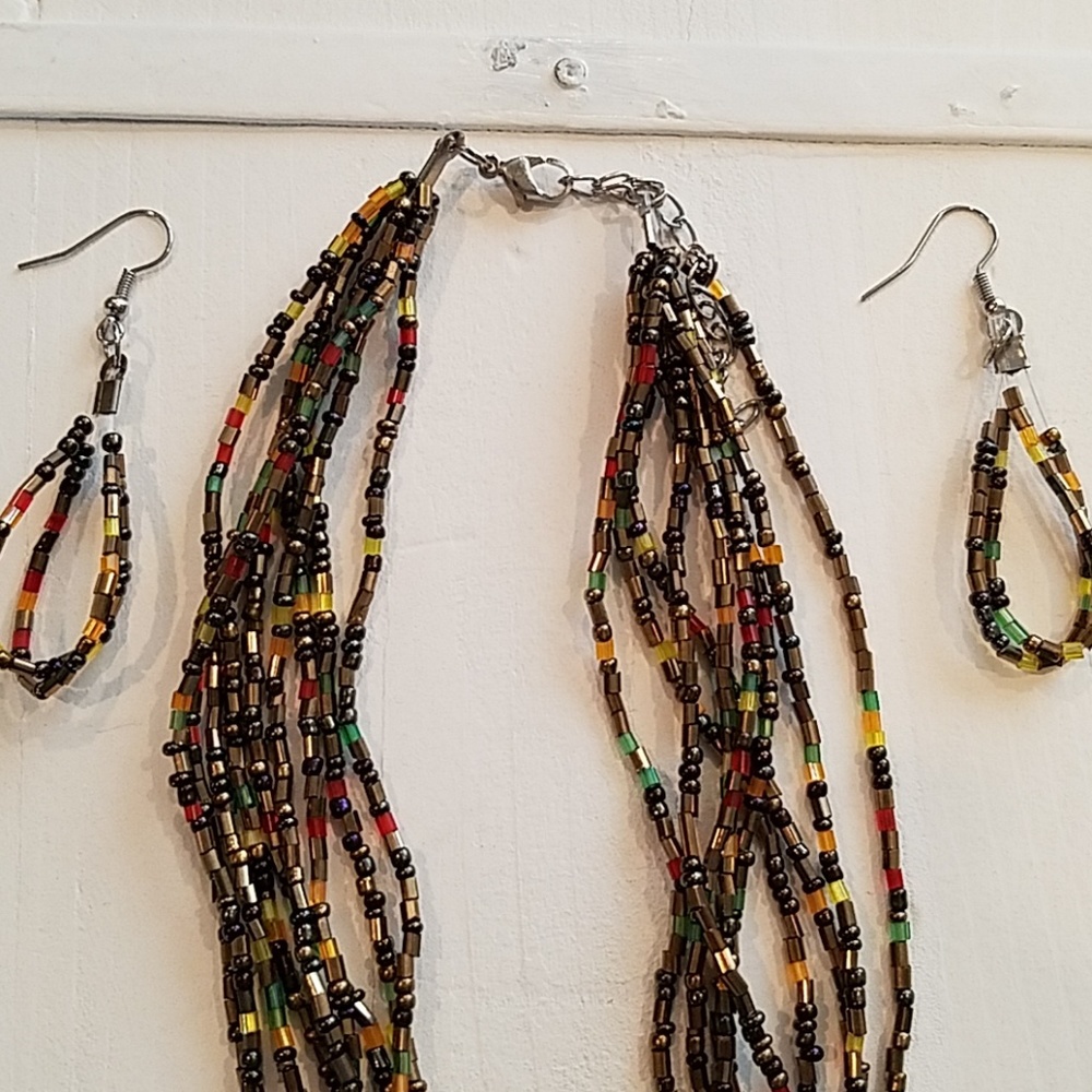 Bead Necklace & Earring Set